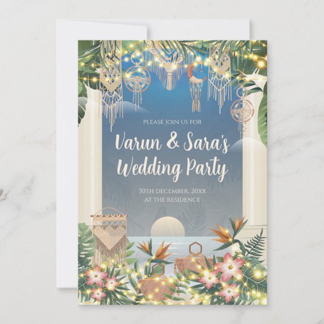 Indische indische Cocktail-Party Einladung (Vorderseite)