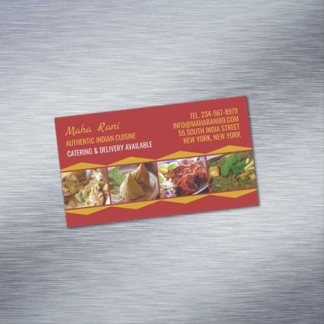 indische Küche Magnetische Visitenkarte (Beispiel)