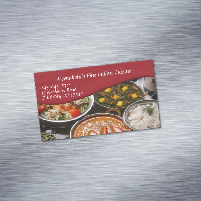 indische Küche Magnetische Visitenkarte (Beispiel)