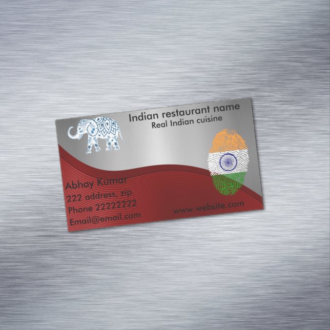 Indische Küche Magnetische Visitenkarte (Beispiel)