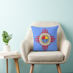 Indische Kultur - Kachina Zia Symbol 1 Kissen