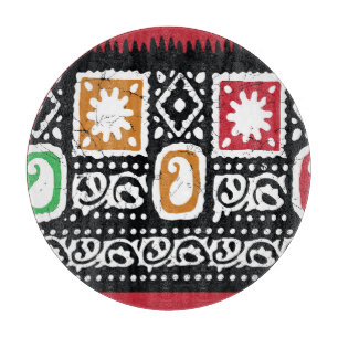 Indische Kultur: Traditionelles Kunstdesign Schneidebrett
