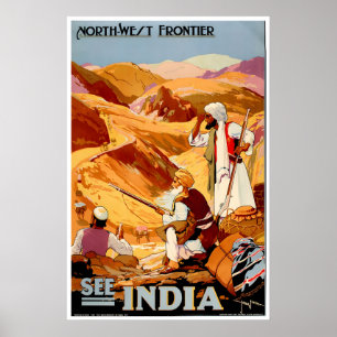 Indische Kunst Sehen Sie Indien Reiseplakat Vintag Poster
