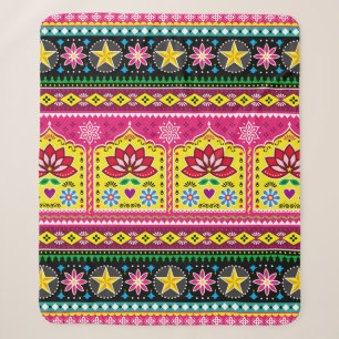 Indische LKW-Kunst, nahtlos folkloristisches Kunst Sherpadecke