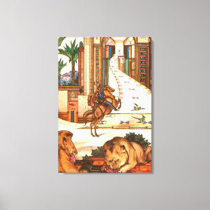 Indische Löwen gepackte Canvas Print Leinwanddruck