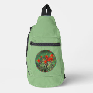 Indische Malerei mit Pinsel Original Wildblume Art Crossbody Bag