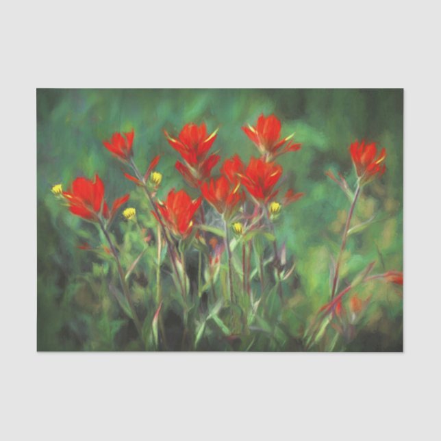 Indische Malerei mit Pinsel Original Wildblume Art Seidenpapier (Vorderseite)