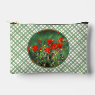 Indische Malerei mit Pinsel Original Wildblume Art Zubehörtasche