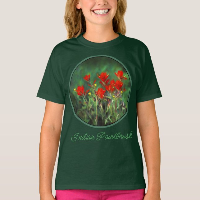 Indische Malerei mit Pinsel - Originale Blume Art  T-Shirt (Vorderseite)