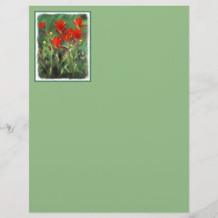 Indische Malerei mit Pinsel - Originelle Blume