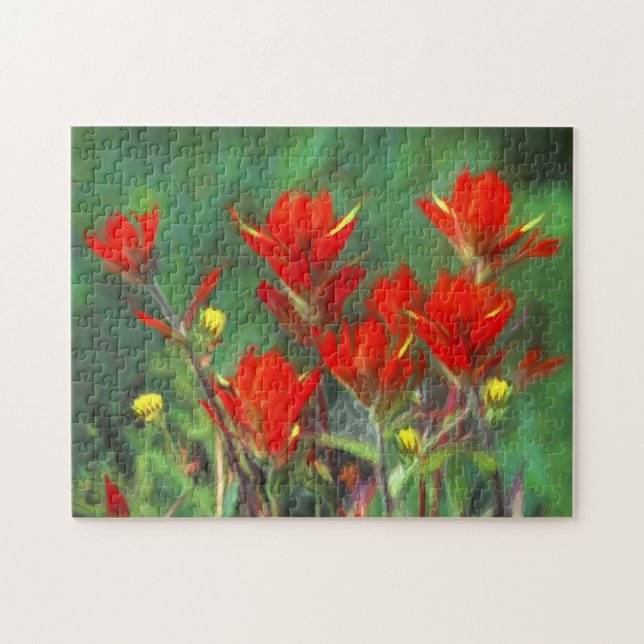 Indische Malerei mit Pinsel - Originelle Blume (Horizontal)