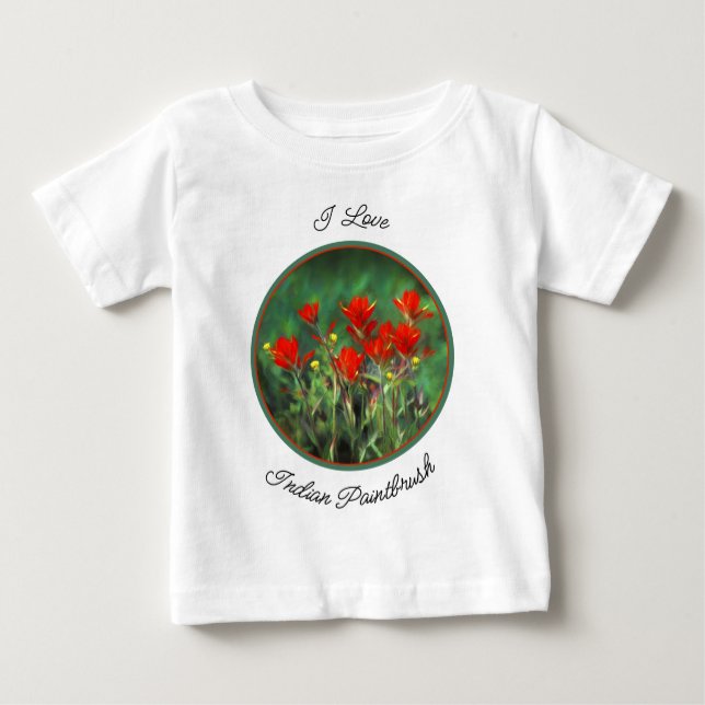 Indische Malerei mit Pinsel - Originelle Blume Baby T-shirt (Vorderseite)