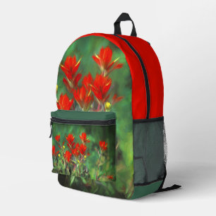 Indische Malerei mit Pinsel - Originelle Blume Bedruckter Rucksack