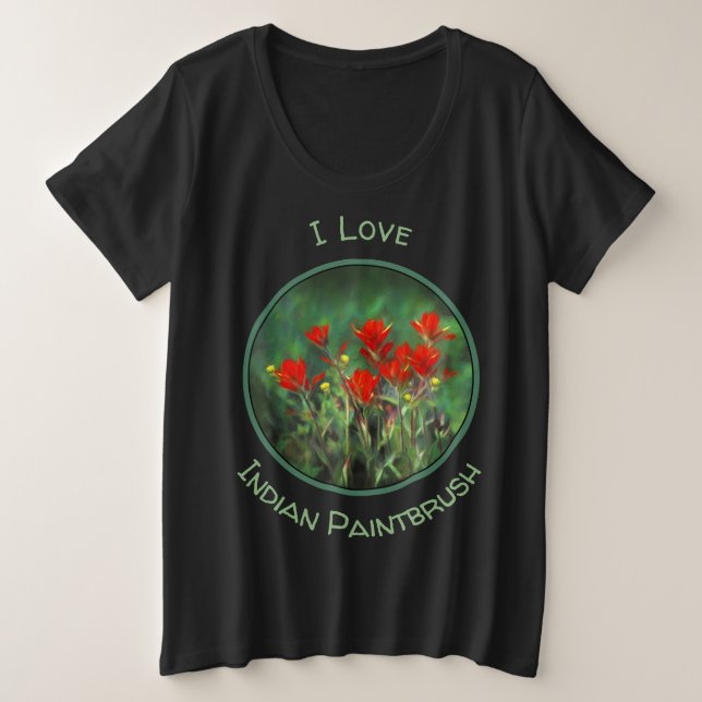 Indische Malerei mit Pinsel - Originelle Blume Große Größe T-Shirt (Design vorne)