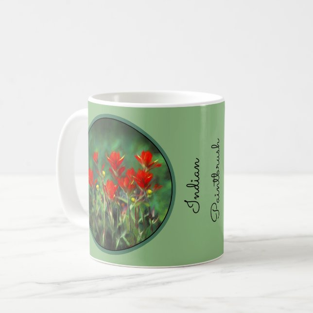 Indische Malerei mit Pinsel - Originelle Blume Kaffeetasse (Vorderseite Links)