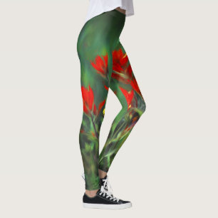 Indische Malerei mit Pinsel - Originelle Blume Leggings