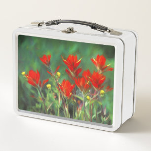 Indische Malerei mit Pinsel - Originelle Blume Metall Brotdose