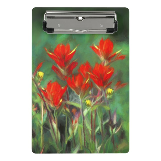 Indische Malerei mit Pinsel - Originelle Blume Mini Klemmbrett (Vorderseite)