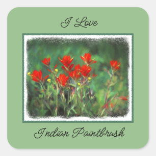 Indische Malerei mit Pinsel - Originelle Blume Quadratischer Aufkleber