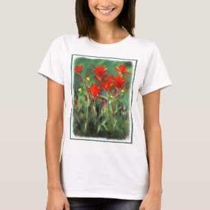 Indische Malerei mit Pinsel - Originelle Blume T-Shirt