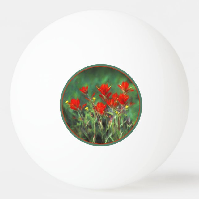 Indische Malerei mit Pinsel - Originelle Blume Tischtennisball (Vorderseite)