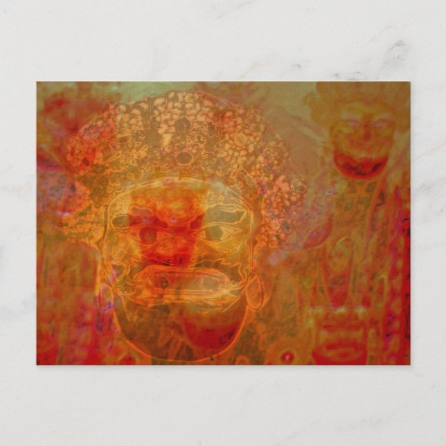 indische Masken Postkarte (Vorderseite)