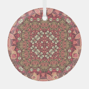 Indische Medaille, boho ethnische Verzierung Ornament Aus Glas