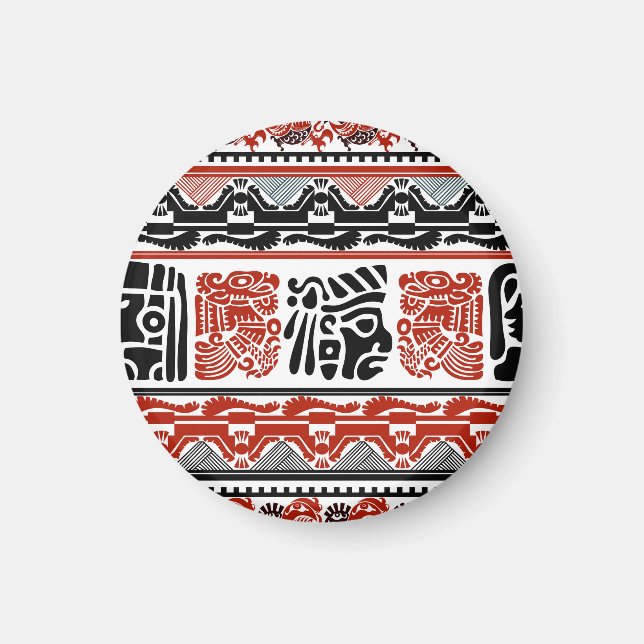 Indische Motive, schwarz rot, nahtlos. Magnet (Vorne)