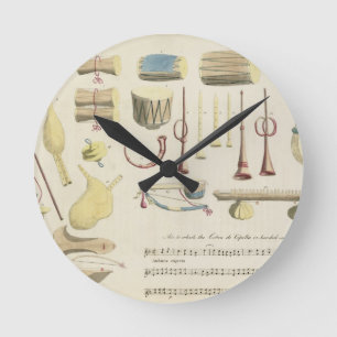 Indische Musikinstrumente, überziehen 23 von Runde Wanduhr
