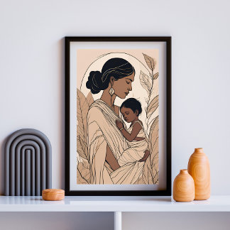 Indische Mutter und Kind Poster