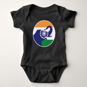 Indische Nationale Tierflagge für Elefanten Baby Strampler