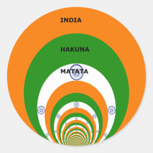 Indische Nationalfarben-Design mit "Hakuna Mat Runder Aufkleber