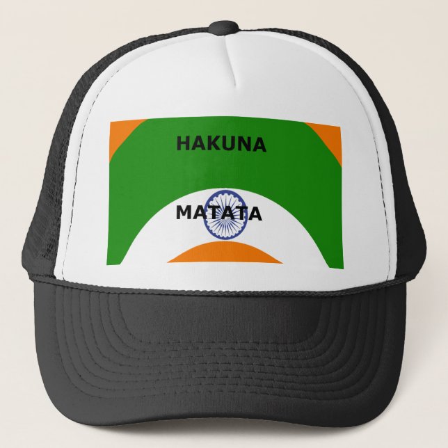 Indische Nationalfarben-Design mit "Hakuna Mat Truckerkappe (Vorderseite)