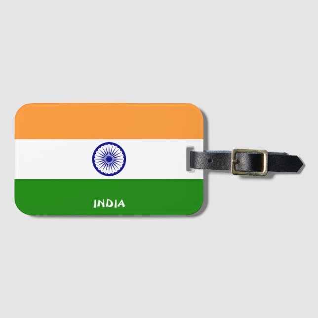 Indische Nationalflagge Patriotisch Gepäckanhänger (Vorderseite (Horizontal))