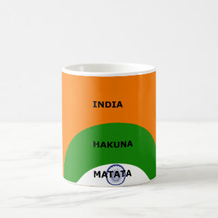 Indische Nationalflaggenfarben Design mit "Hakuna Kaffeetasse