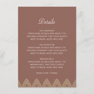 Indische neutrale Mehndi Hindu-Hochzeitdetails Begleitkarte