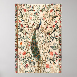 Indische Pfauen-Kunstprint Botanische Tierwelt Poster
