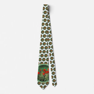 Indische Pinselstriche - Original Blume Kunst Krawatte