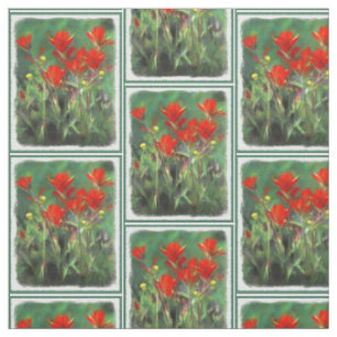 Indische Pinselstriche - Original Blume Kunst Stoff
