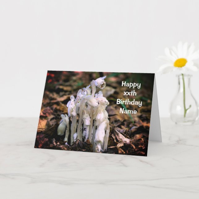 Indische Pipe Wildblumen Personalisiert Geburtstag Karte (Kleine Pflanze)