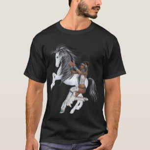 Indische Prinzessin und Stallion-Shirt T-Shirt