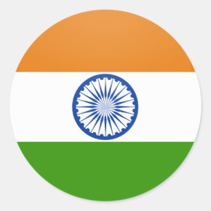 Indische Qualitätsflaggenzirkel Runder Aufkleber