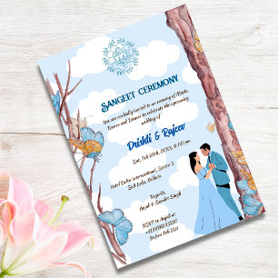 Indische Sangeet-Zeremonie vor der Hochzeit Einladung