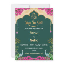 Indische Save the Date Karte, Hochzeitseinladung