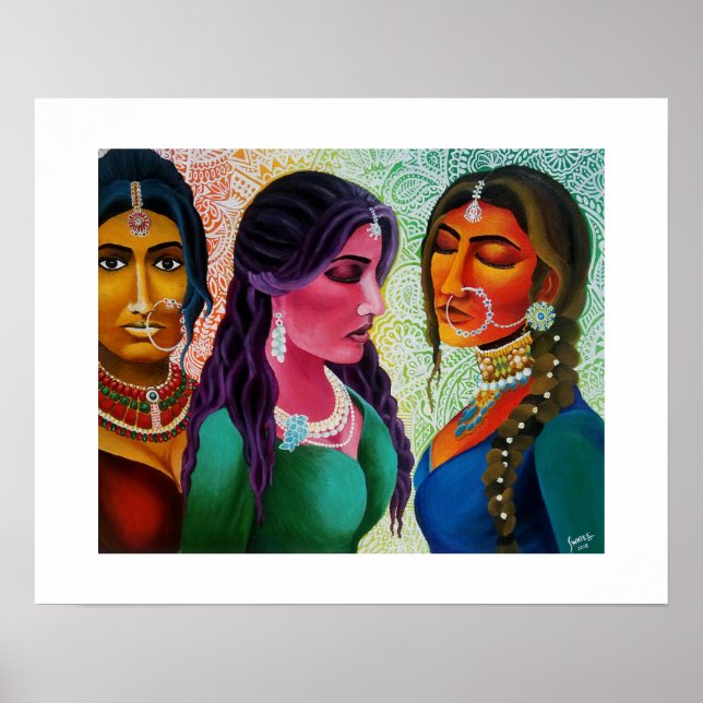 Indische schöne Bridakten Poster (Vorne)