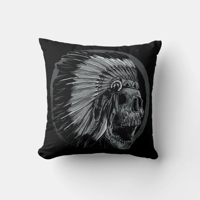Indische Skull-Illustration Kissen (Vorderseite)