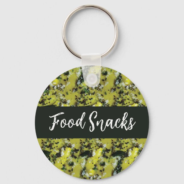 Indische Snacks Dhokla Frühstück Küche Schlüsselanhänger (Vorderseite)