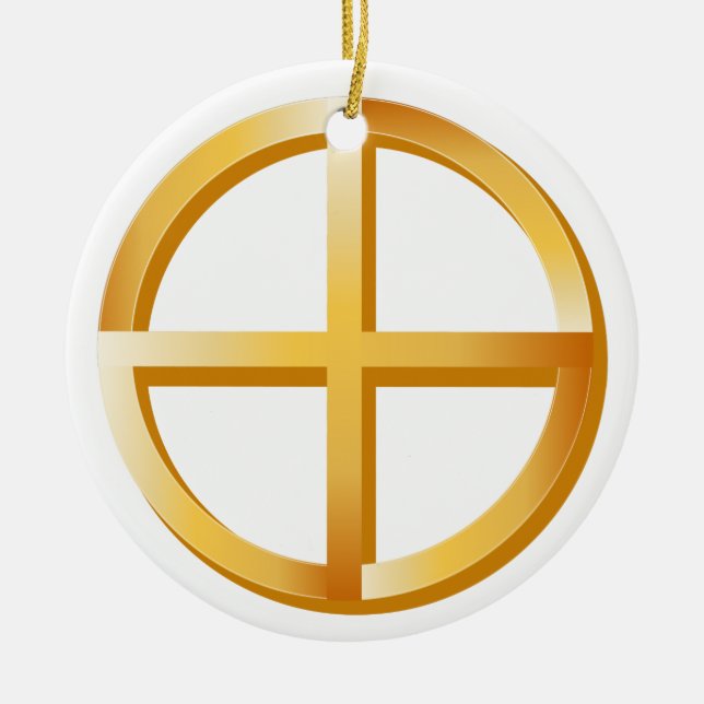 Indische Spiritualität, Gold-Symbol Keramik Ornament (Vorne)