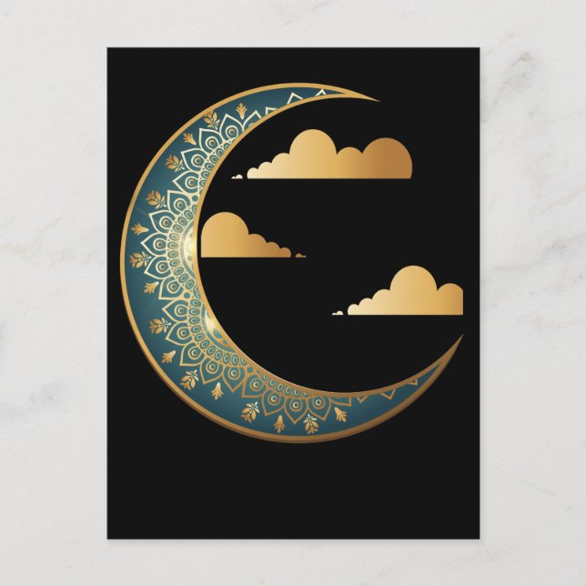 Indische Spiritualität Moon Sacred Crescent Postkarte (Vorderseite)