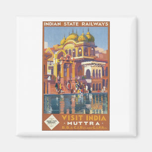 Indische Staatsbahn Besuchen Sie India Muttra Magnet